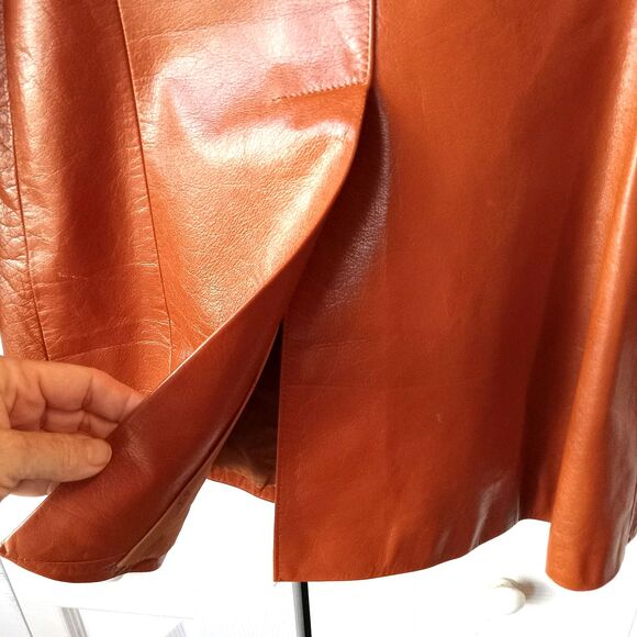Etienne Aigner Size 10 Vintage Leather Jacket Coat Women's Camel Brown - Picture 4 of 14